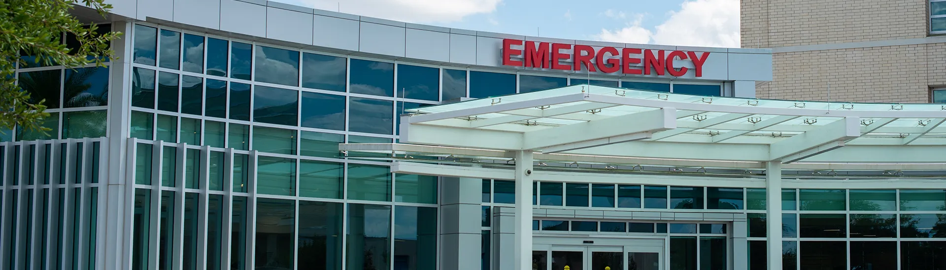 Emergency room entrance on a sunny day.